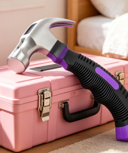 Mini Magnetic Claw Hammer: Purple Finish, Ideal for Children and Women