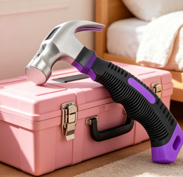Mini Magnetic Claw Hammer: Purple Finish, Ideal for Children and Women